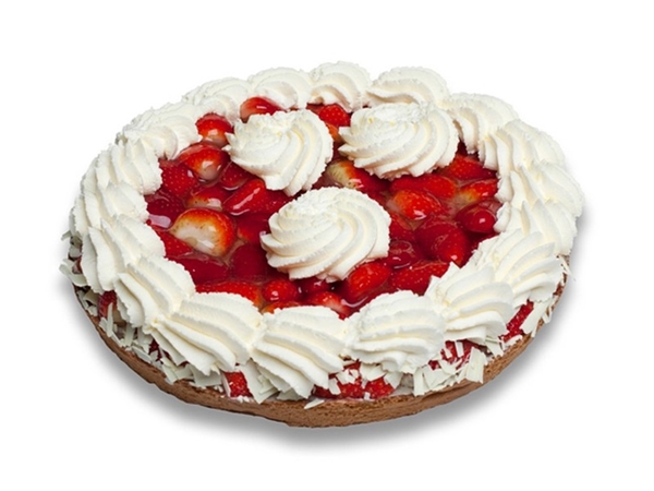 Cakeb. aardbeienvlaai met slagroom